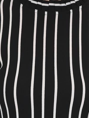 mock neck striped a-line dress - 16628436 - Standard Image - 5