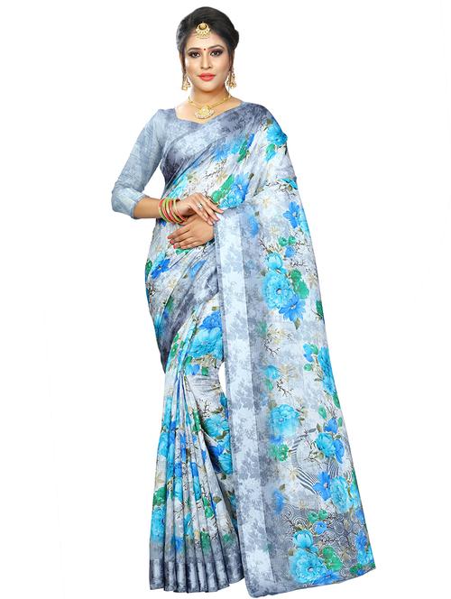 self-design printed saree with blouse - 16629575 - Standard Image - 1