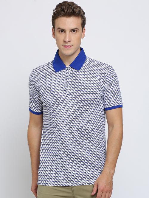 blue printed polo t-shirt - 16629764 - Standard Image - 1