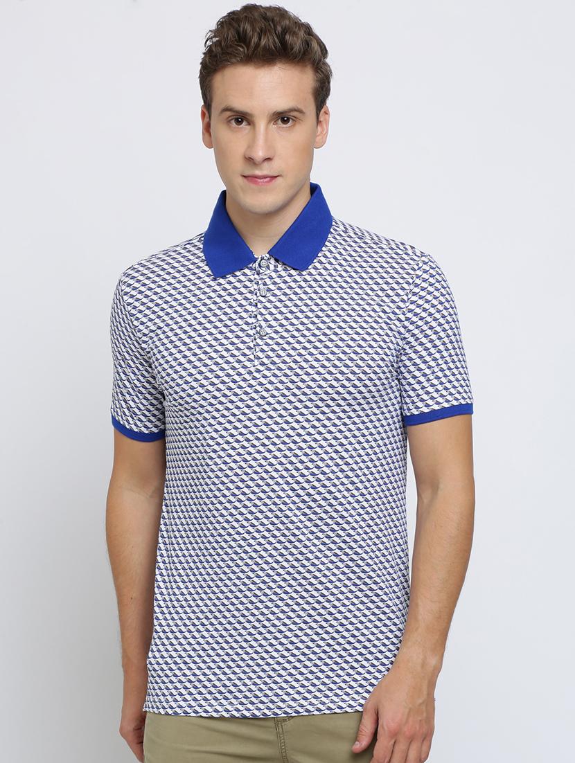 blue printed polo t-shirt - 16629764 - Zoom Image - 1
