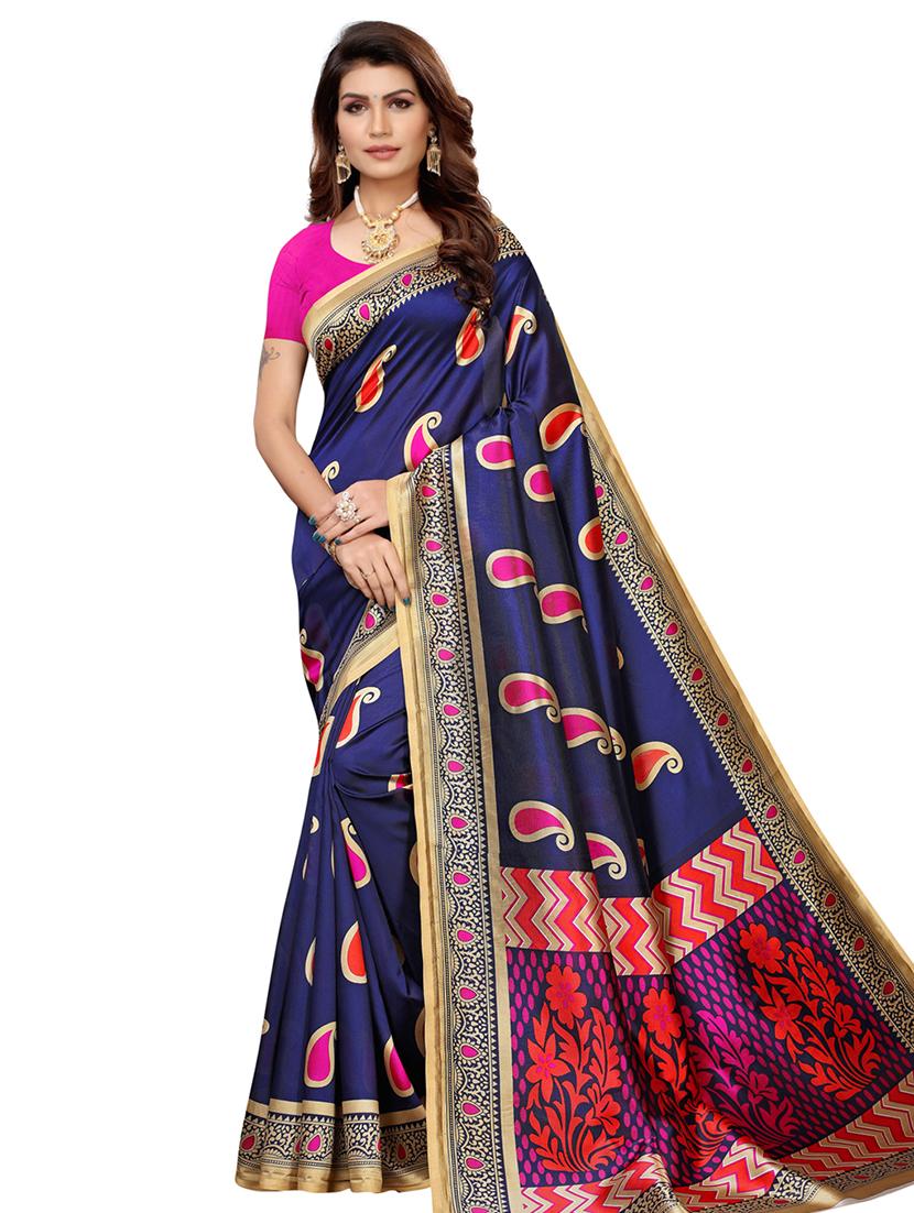 paisley printed saree with blouse - 16629784 - Zoom Image - 1