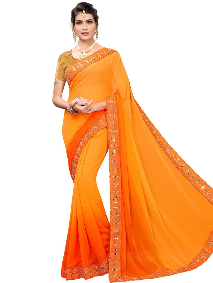 bordered ombre saree with blouse - 16629804 - Zoom Image - 1