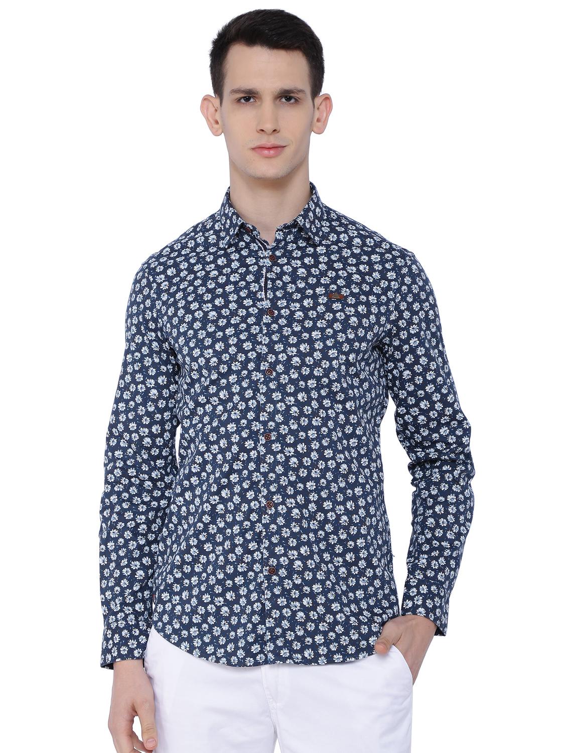 blue floral printed casual shirt - 16629886 - Zoom Image - 1