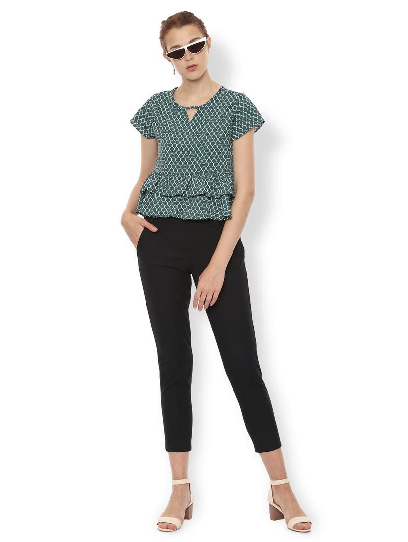 key hole neck printed top - 16630227 - Zoom Image - 3