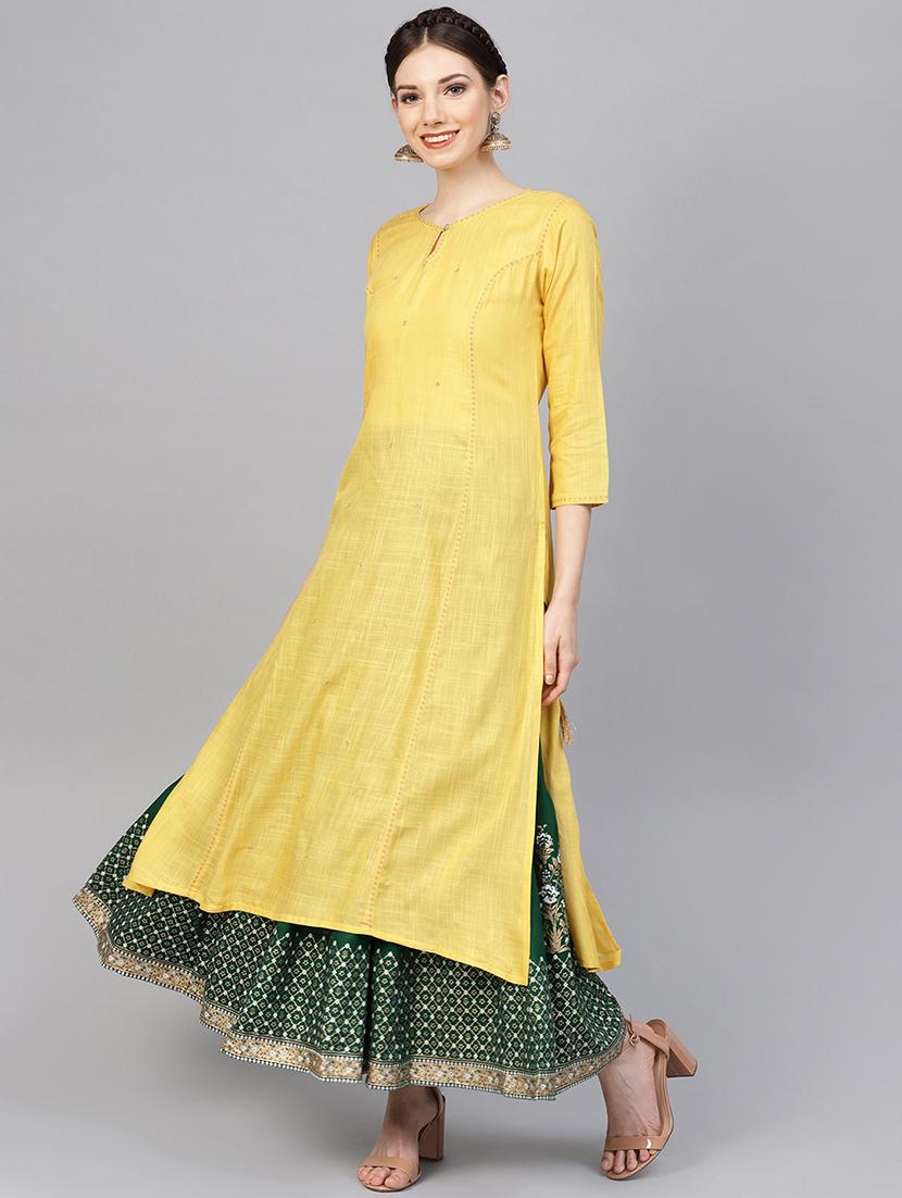 solid kurta skirt set - 16630366 - Zoom Image - 1