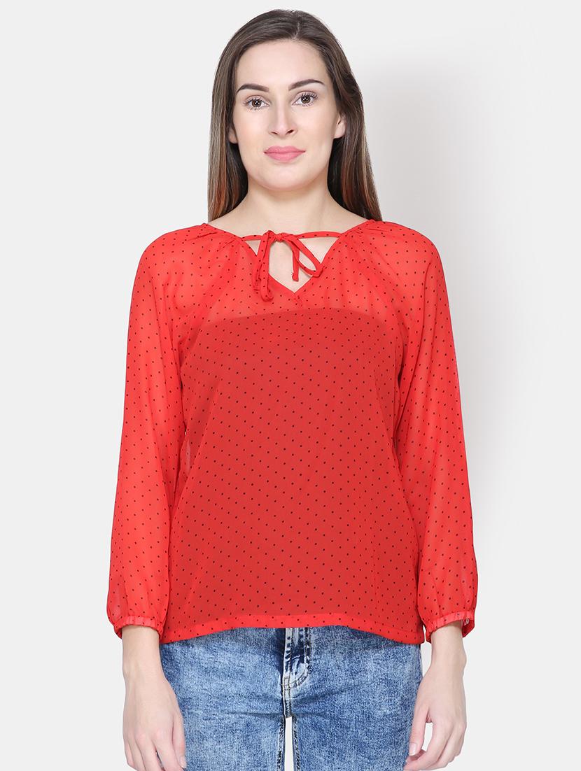 tie knot polka dots top - 16630373 - Zoom Image - 1