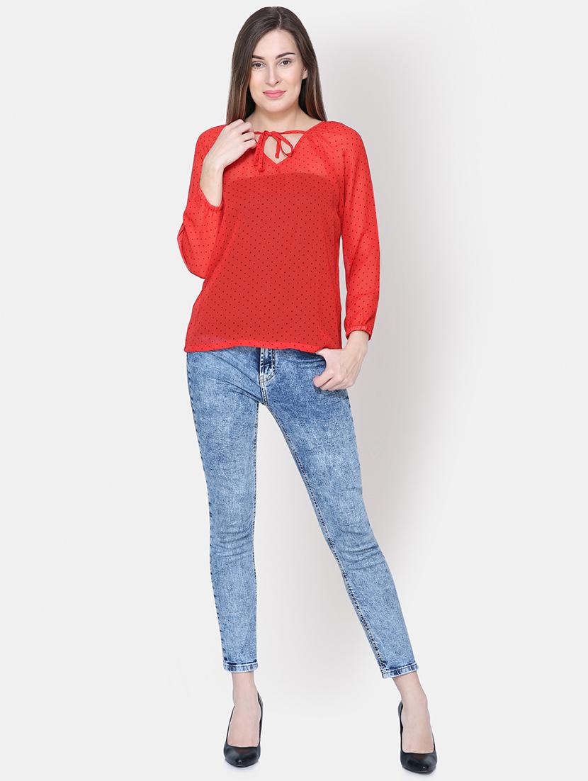 tie knot polka dots top - 16630373 - Zoom Image - 4