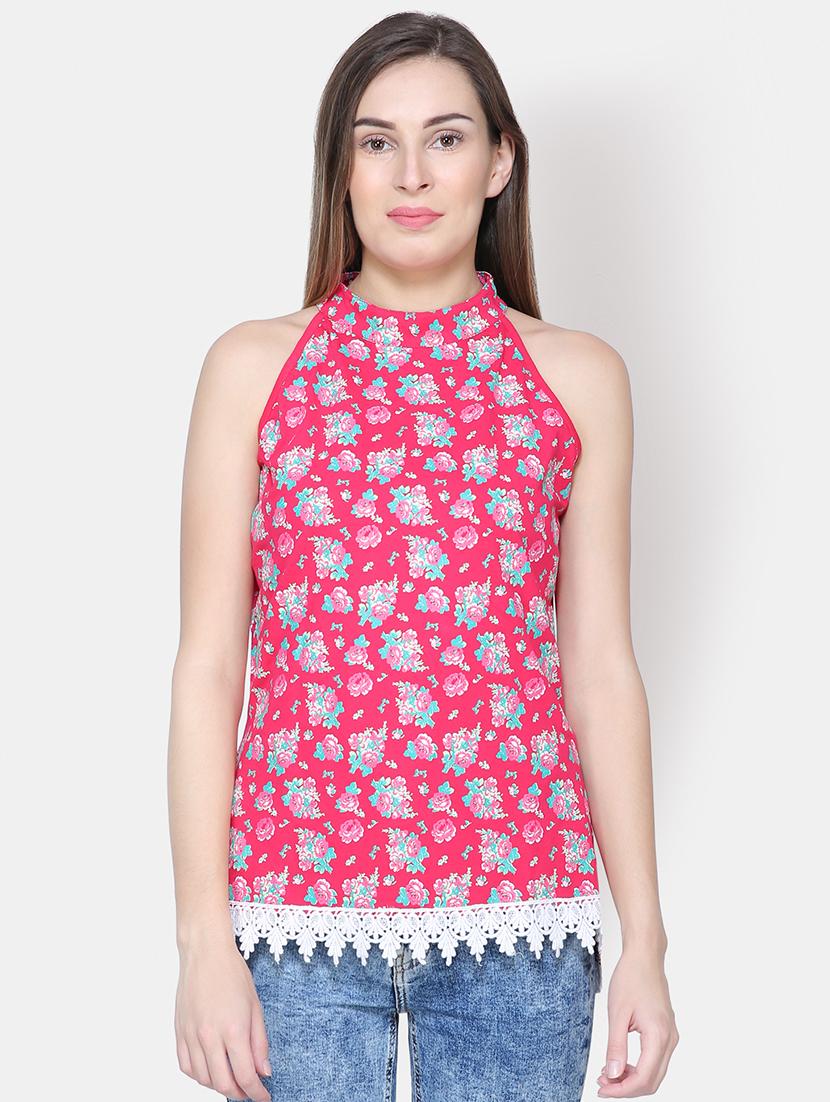 halter neck laced hem top - 16630375 - Zoom Image - 1