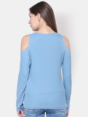 cold shoulder notch neck top - 16630378 - Standard Image - 3