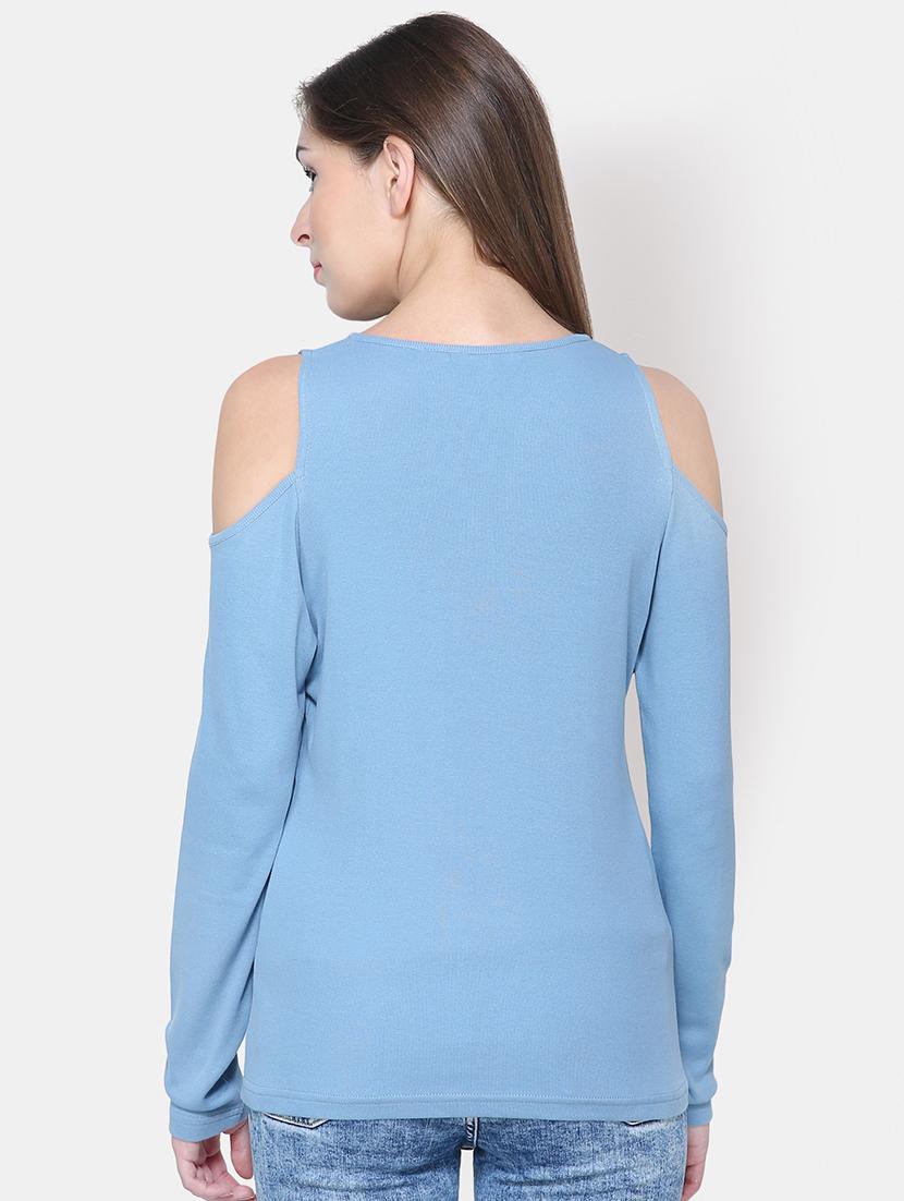 cold shoulder notch neck top - 16630378 - Zoom Image - 3