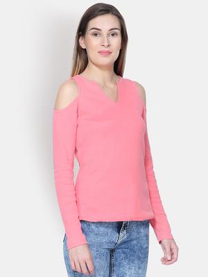 cold shoulder notch neck top - 16630379 - Standard Image - 2