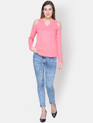 cold shoulder notch neck top - 16630379 - Standard Image - 4