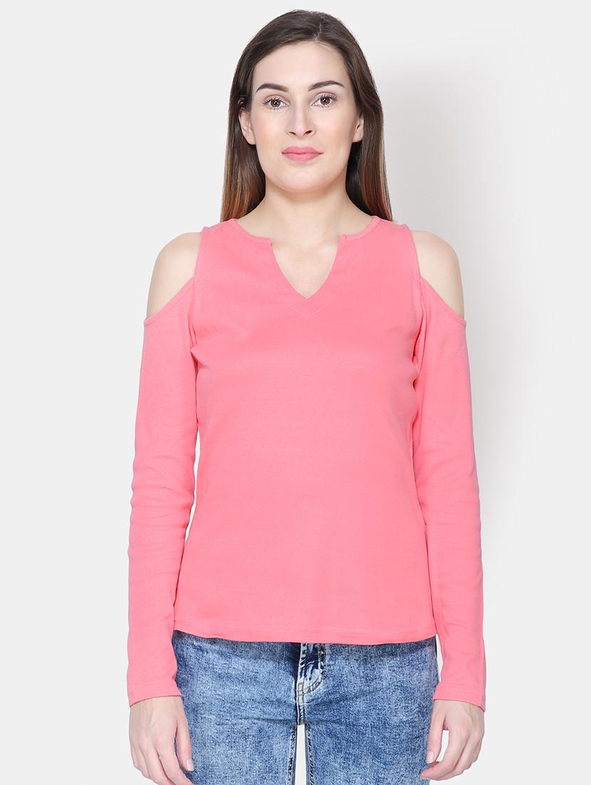 cold shoulder notch neck top - 16630379 - Zoom Image - 1