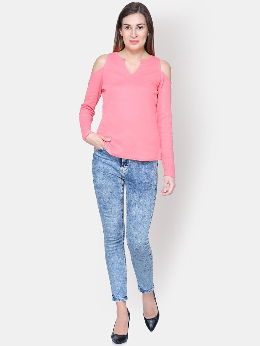 cold shoulder notch neck top - 16630379 - Zoom Image - 4