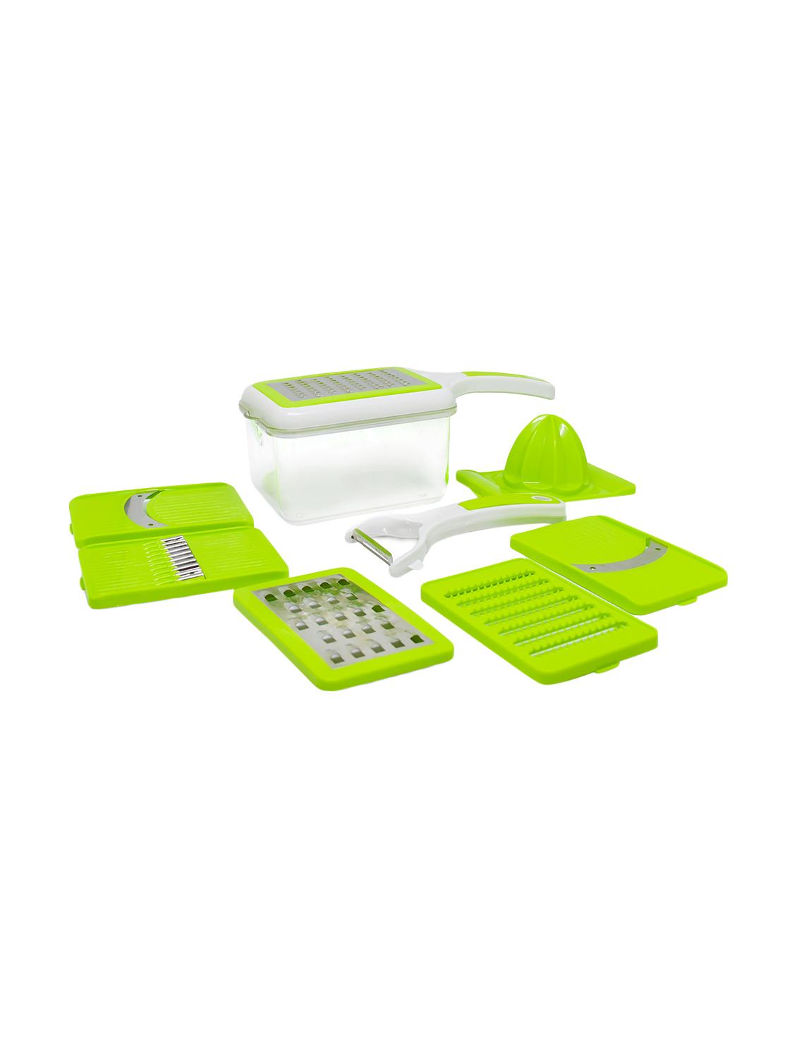multipurpose plastic vegetable chopper, slicer, grater, chipser and juicer with stainless steel blades - 16630750 - Zoom Image - 1