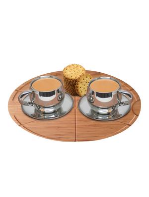 stainless steel double walled cup & saucer set of 2 - 16630778 - Standard Image - 3