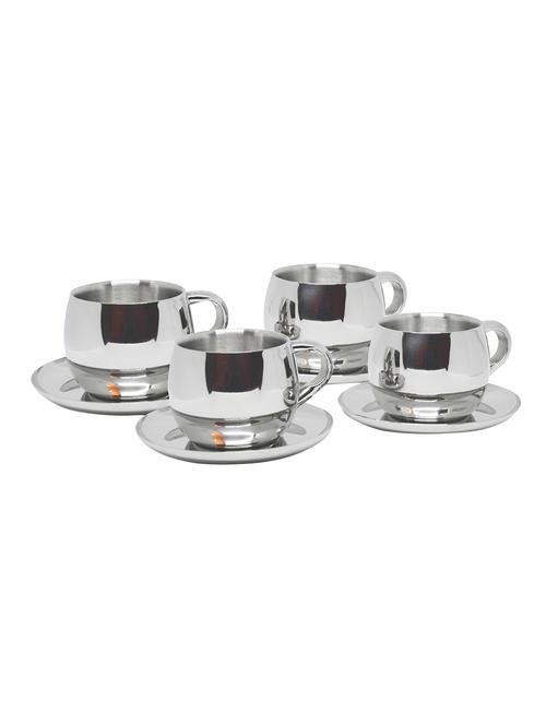 stainless steel double walled cup & saucer set of 4 - 16630779 - Very Small Image - 1