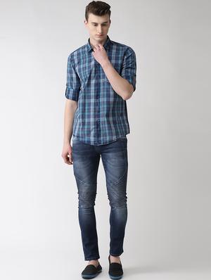 blue checkered casual shirt - 16631246 - Standard Image - 4