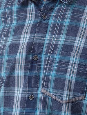 blue checkered casual shirt - 16631246 - Standard Image - 5