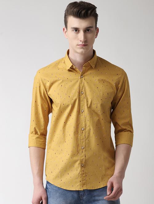 yellow printed casual shirt - 16631255 - Very Small Image - 1