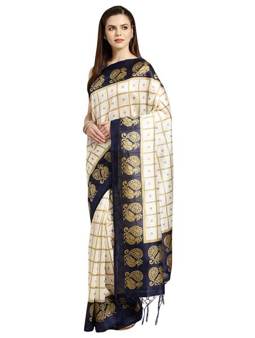 conversational printed saree with blouse - 16631298 - Standard Image - 1