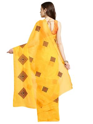 geometric embroidered saree with blouse - 16631307 - Standard Image - 2