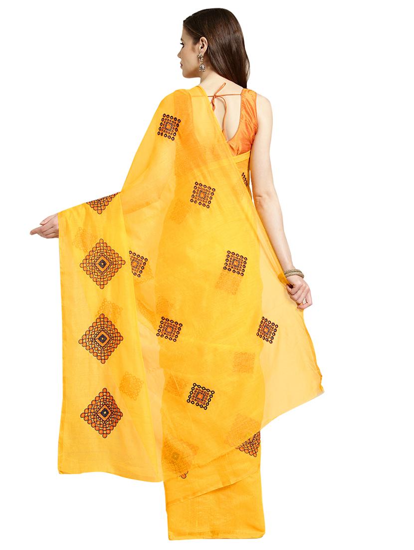 geometric embroidered saree with blouse - 16631307 - Zoom Image - 2