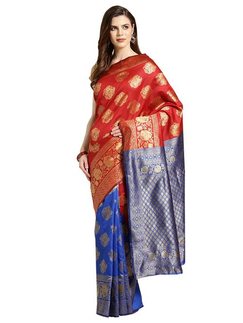 paisley woven saree with blouse - 16631317 - Standard Image - 1