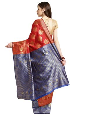 paisley woven saree with blouse - 16631317 - Standard Image - 2
