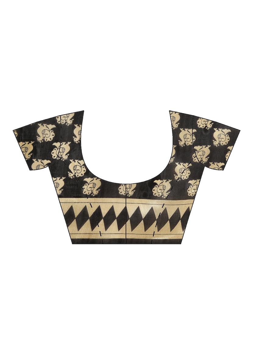 geometric printed saree with blouse - 16631335 - Zoom Image - 3