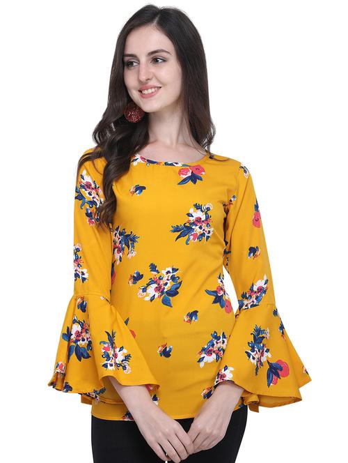 bell sleeved floral top - 16631528 - Standard Image - 1