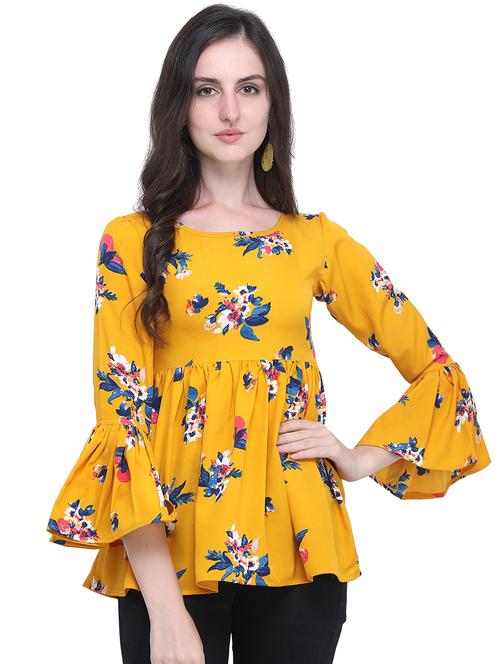 bell sleeved floral top - 16631533 - Standard Image - 1