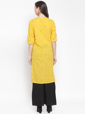 printed straight kurta - 16631620 - Standard Image - 3