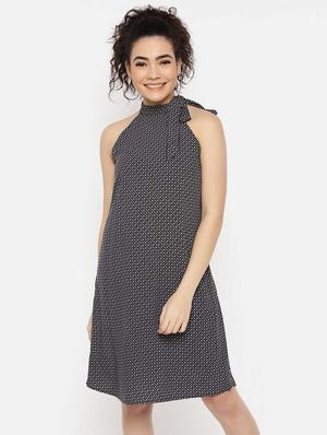 tie knot halter neck a-line dress - 16631823 - Standard Image - 2