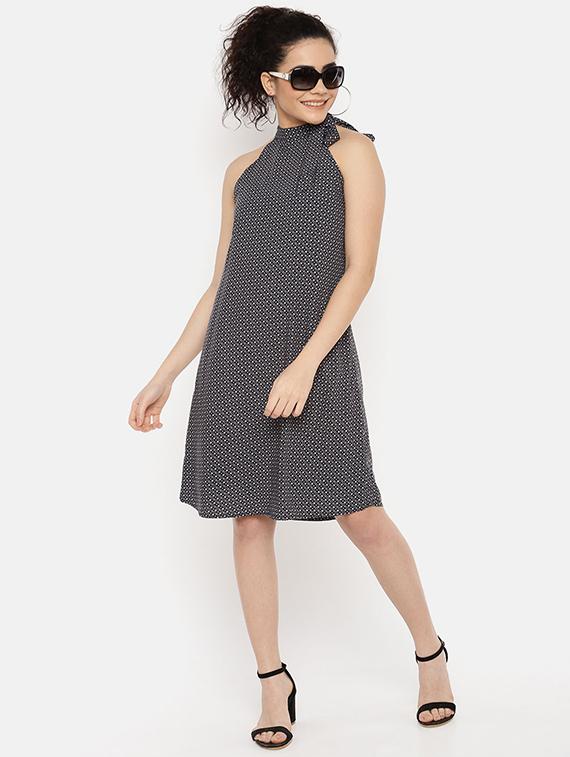 tie knot halter neck a-line dress - 16631823 - Zoom Image - 1