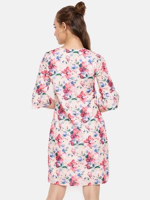 bell sleeved floral a-line dress - 16631827 - Standard Image - 4