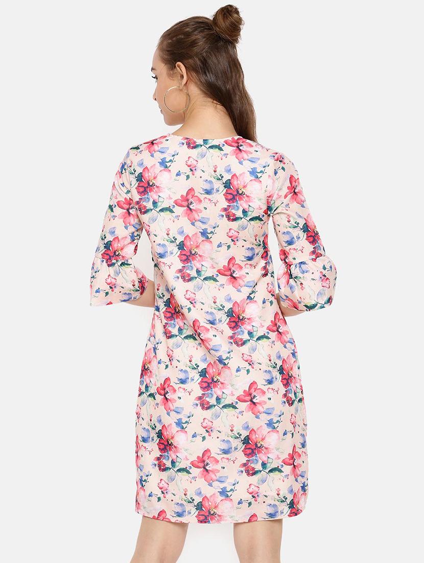bell sleeved floral a-line dress - 16631827 - Zoom Image - 4