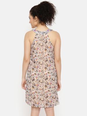 scoop neck abstract a-line dress - 16631844 - Standard Image - 4