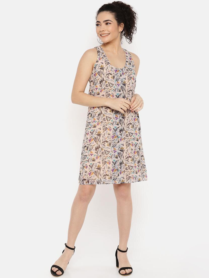 scoop neck abstract a-line dress - 16631844 - Zoom Image - 1