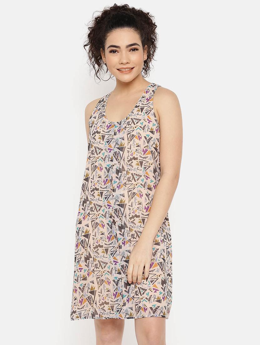 scoop neck abstract a-line dress - 16631844 - Zoom Image - 2