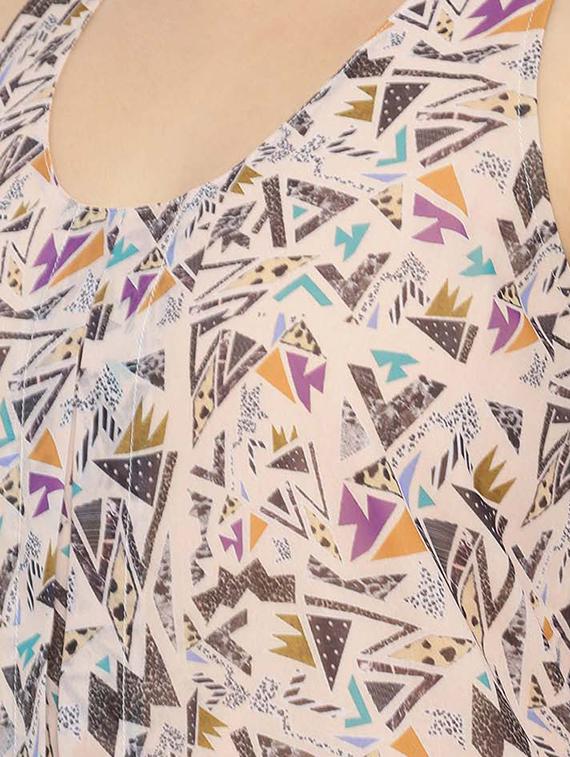 scoop neck abstract a-line dress - 16631844 - Zoom Image - 5