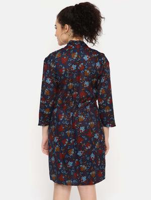 v-neck floral a-line dress - 16631848 - Standard Image - 4