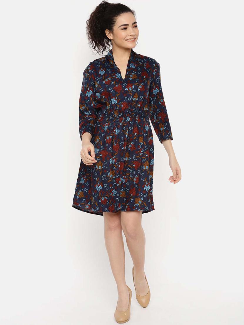 v-neck floral a-line dress - 16631848 - Zoom Image - 1