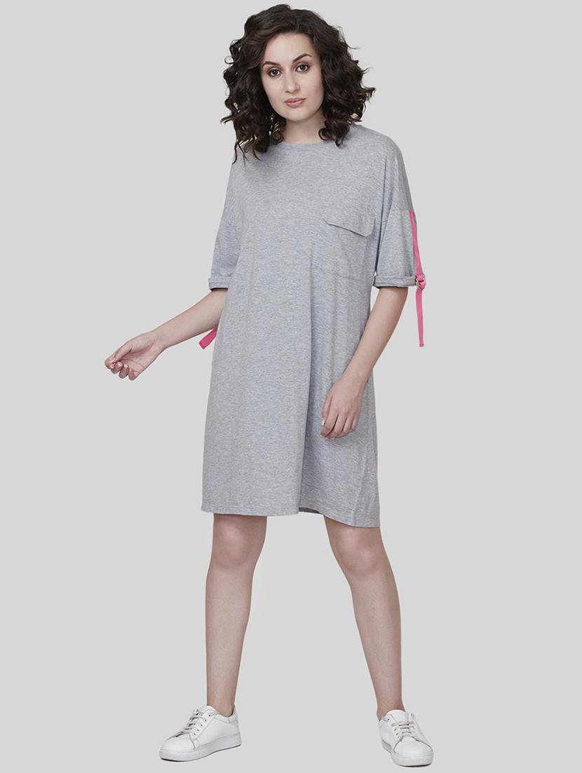 drop shoulder pocket patch shift dress - 16631884 - Zoom Image - 1
