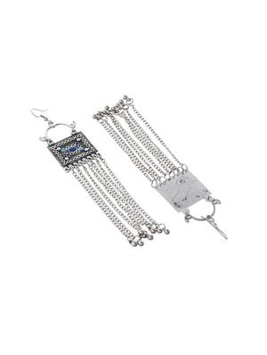 silver plated drop earring - 16632034 - Standard Image - 2