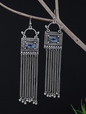 silver plated drop earring - 16632034 - Standard Image - 3