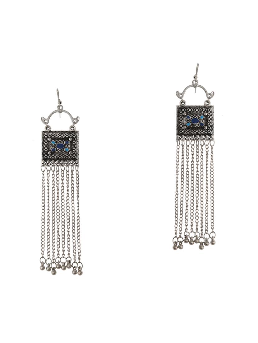 silver plated drop earring - 16632034 - Zoom Image - 1