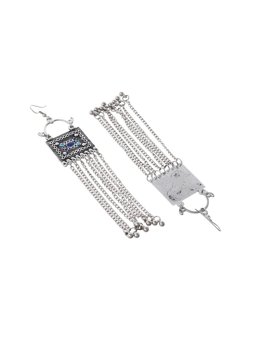 silver plated drop earring - 16632034 - Zoom Image - 2