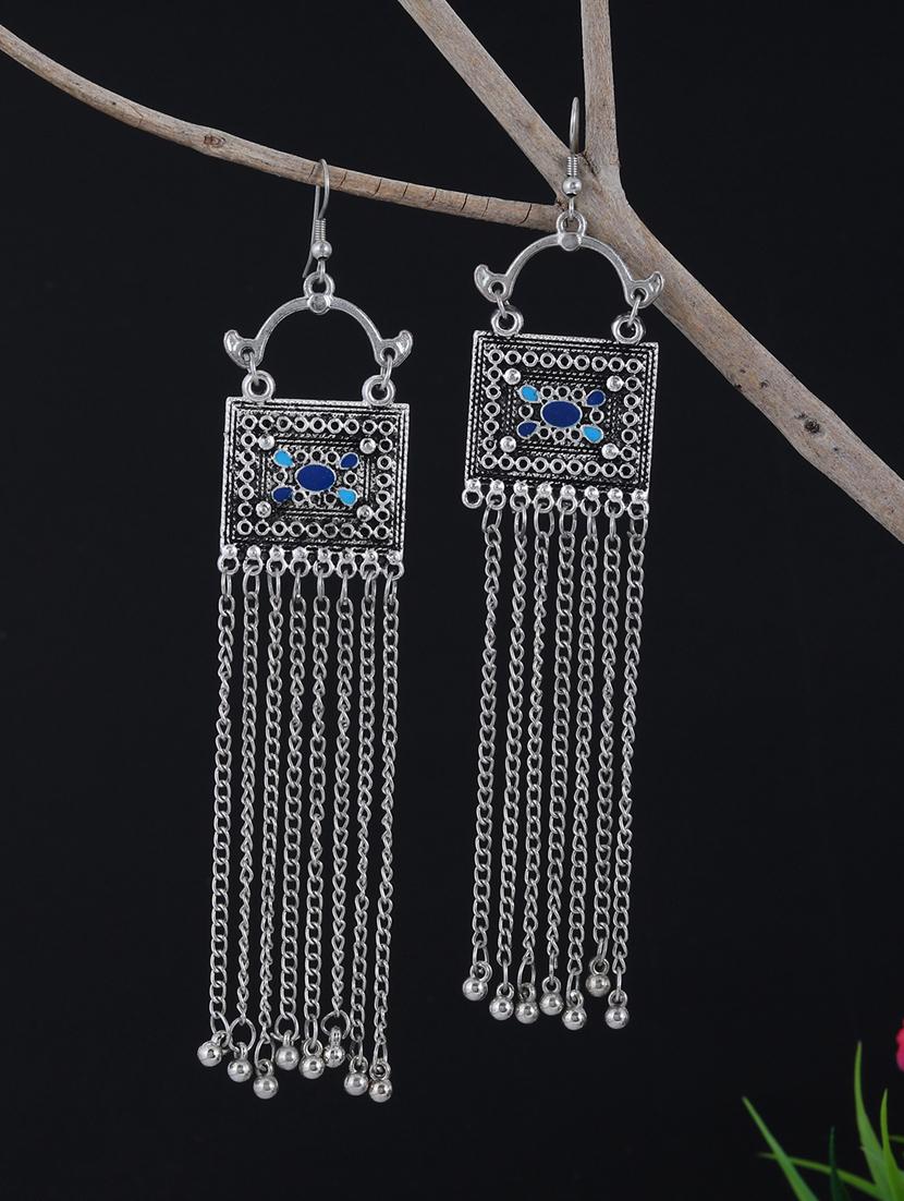 silver plated drop earring - 16632034 - Zoom Image - 3