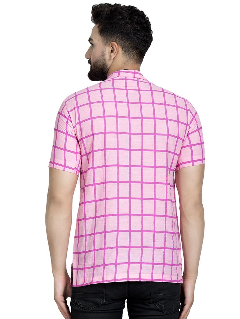 pink checkered short kurta - 16632043 - Zoom Image - 3